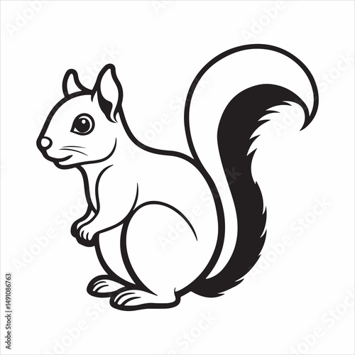 eastern gray squirrel vector silhouette