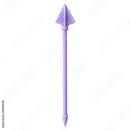 Minimal Arrow with Elegant Simplicity in Light Lave Isolated on Transparent Background