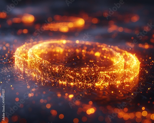 Abstract fiery ring design