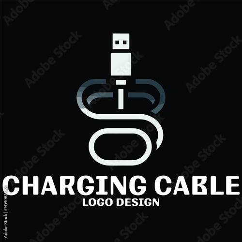 Charging Cable Vector Logo Design