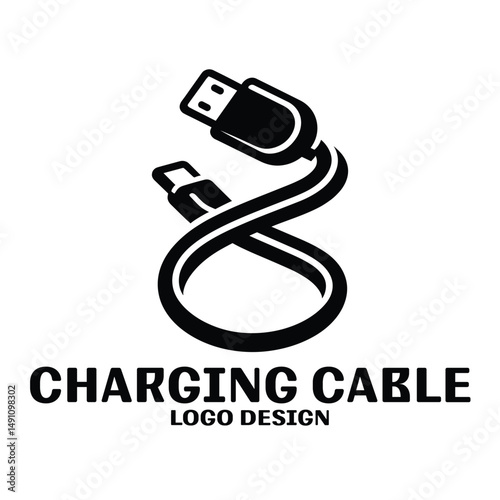 Charging Cable Vector Logo Design