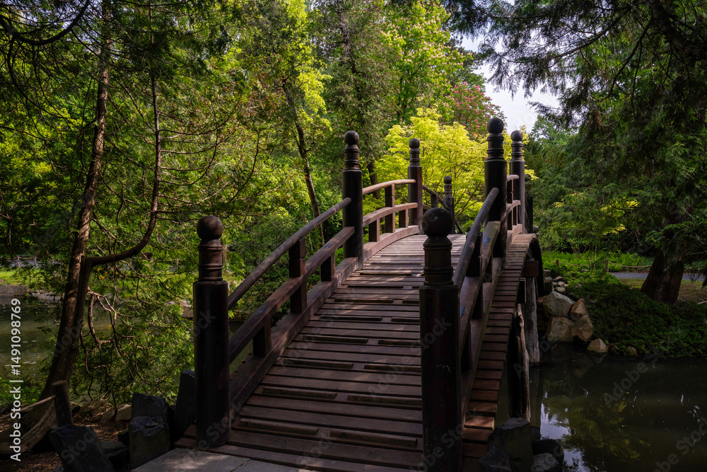 Obraz premium Bridge in the Japanese Garden. Wroclaw, Poland.