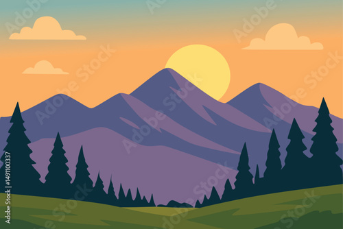 landscape with mountains
