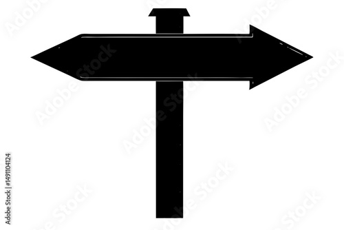 Directional signpost in silhouette vector illustration
