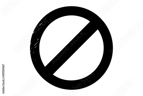 Prohibition symbol in silhouette vector illustration