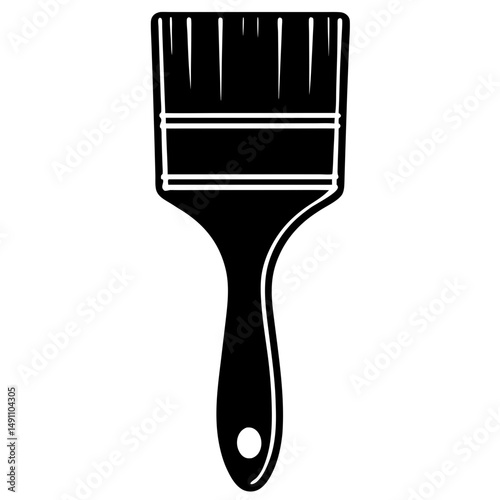 Paint brush black silhouette vector illustration