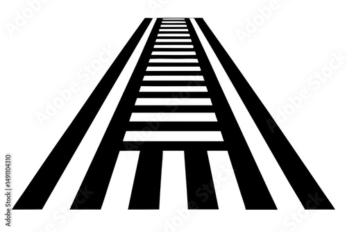 Zebra crossing road marking silhouette vector illustration