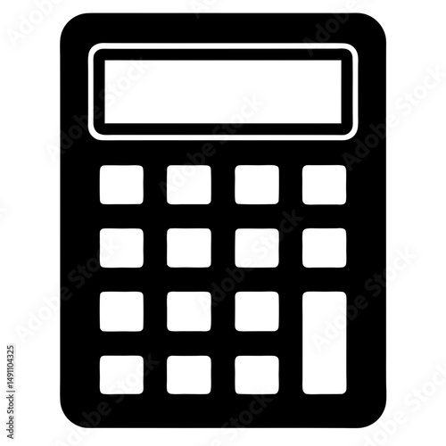 Isolated calculator icon in silhouette vector illustration