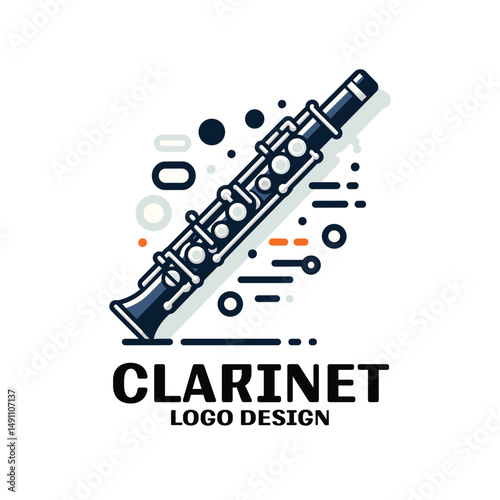 Clarinet Vector Logo Design