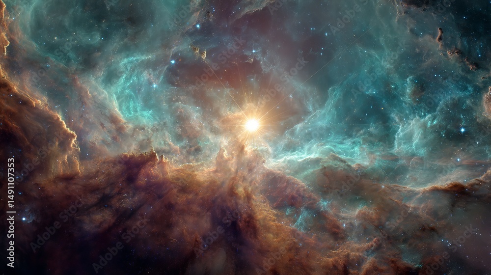 Fototapeta premium Explore the cosmos stunning nebula galaxy space background wallpaper desktop deep space interstellar travel