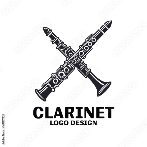 Clarinet Vector Logo Design