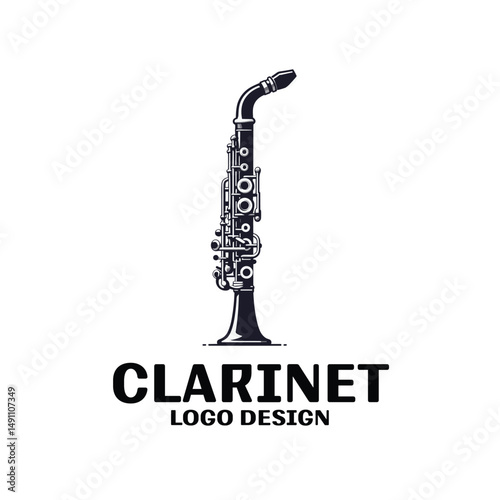 Clarinet Vector Logo Design