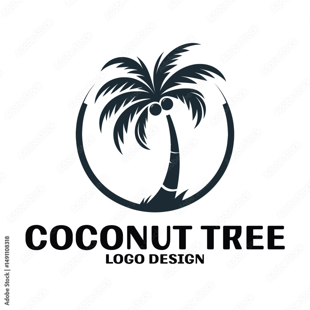 Obraz premium Coconut Tree Vector Logo Design