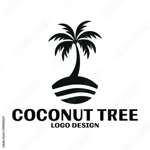 Coconut Tree Vector Logo Design