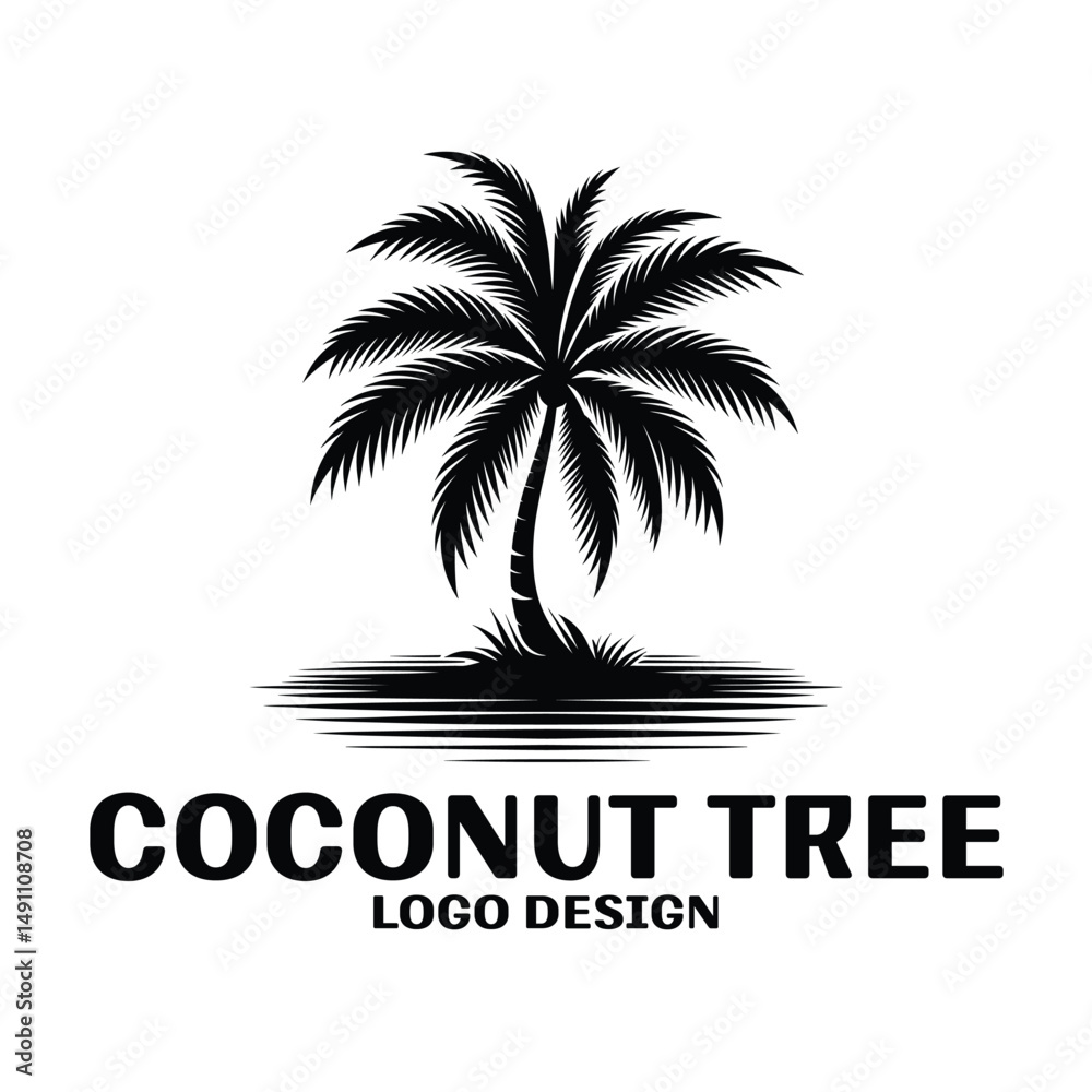 Obraz premium Coconut Tree Vector Logo Design
