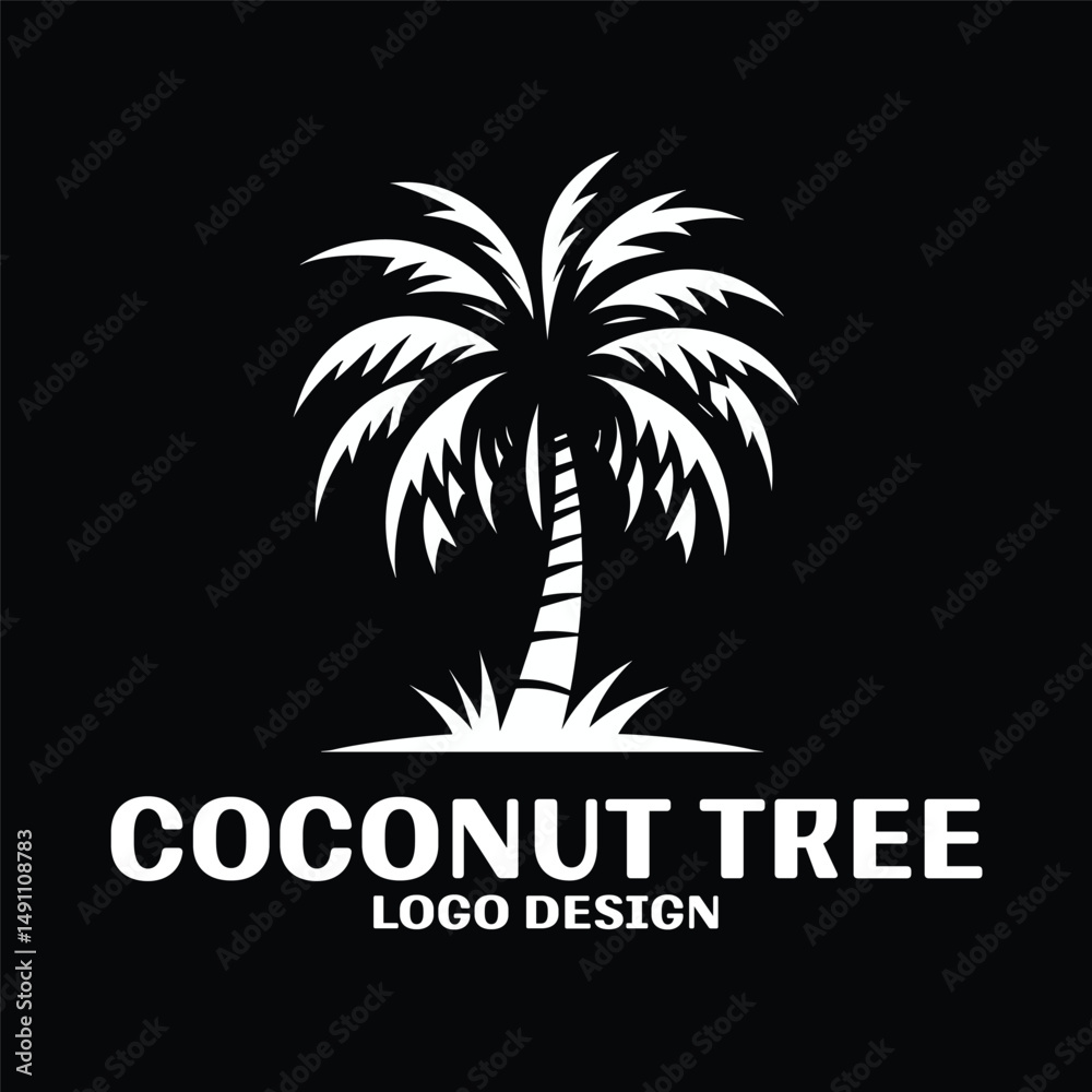 Obraz premium Coconut Tree Vector Logo Design