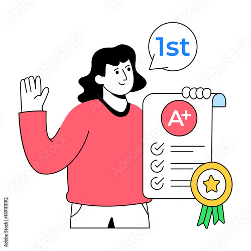 Editable design illustration of result sheet