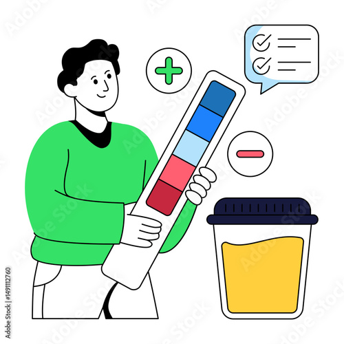 Flat design illustration of urine test