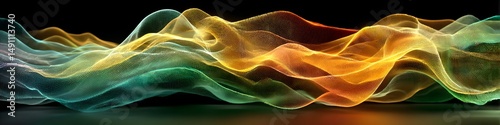 Colorful Energy Waves: A vibrant display of abstract energy waves in motion, rendered with a smooth, flowing aesthetic and captivating hues.