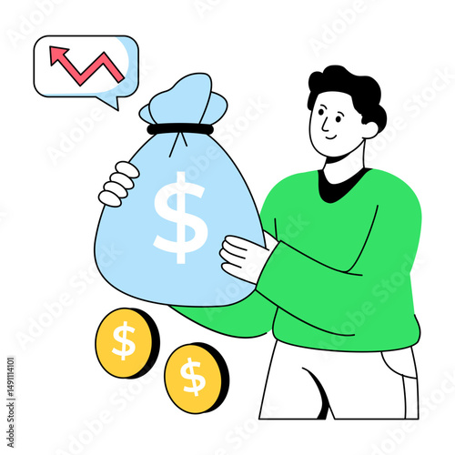 A perfect design illustration of money bag
