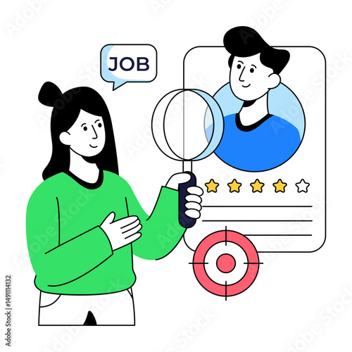 Looking for employee illustration, editable vector