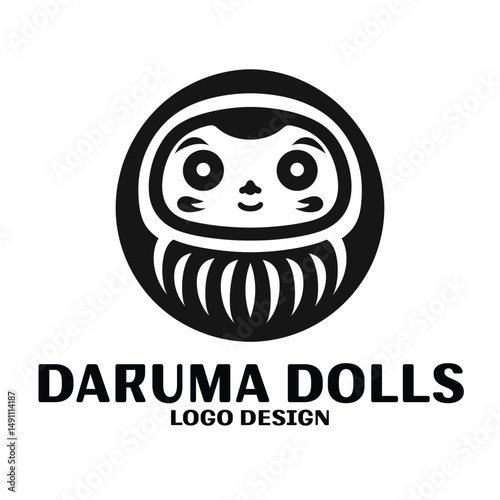 Daruma Dolls Vector Logo Design