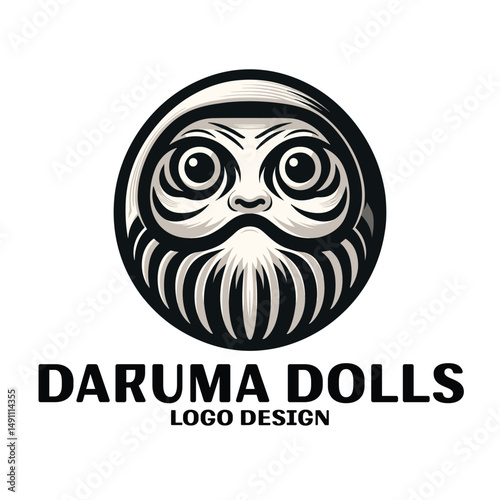 Daruma Dolls Vector Logo Design