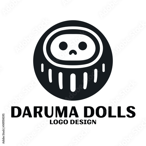Daruma Dolls Vector Logo Design