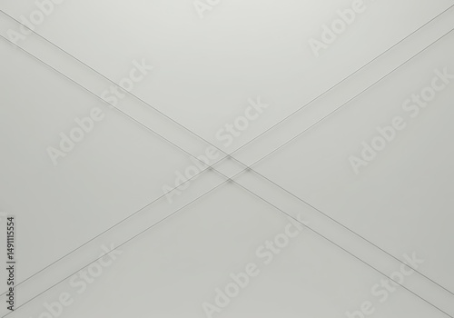 Light grey smooth surface features a geometric diamond pattern formed by thin dark lines. Minimalist abstract background texture design for wall paneling or decoration.