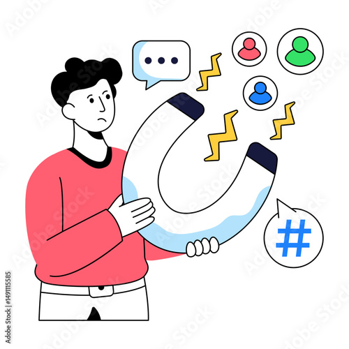 An illustration design of social attraction