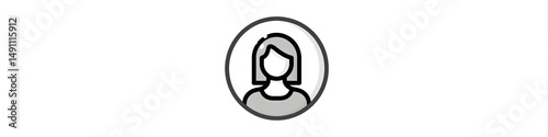 Woman Icon: A minimalist icon of a woman's face in a circle, representing a user or profile. The simple design makes it perfect for a clean and modern interface.