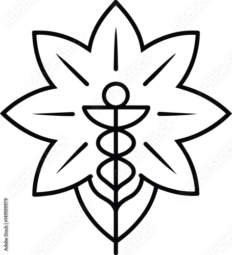 Caduceus Flower Wellness Logo Design