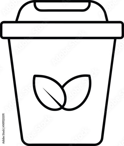 Eco Friendly Recycling Bin Icon Vector Illustration