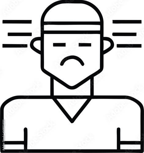 Sad Athlete Exhausted Tired Person Icon