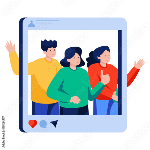 Editable design illustration of taking picture