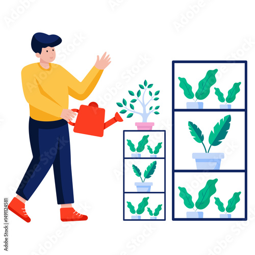 An illustration design of watering can