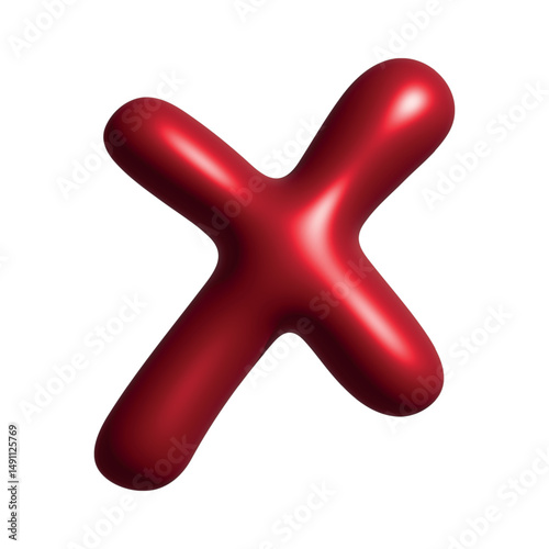 3d cross mark clipart Single element for design