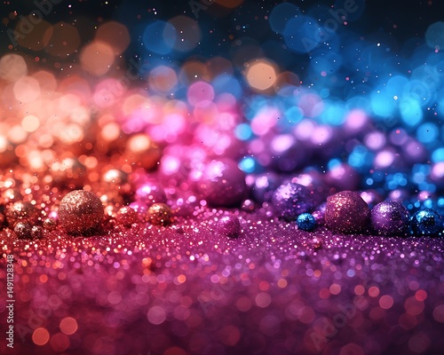 Colorful glittering balls