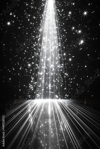 Sparkling spotlight on a dark stage