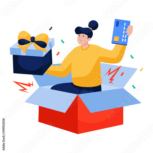 An illustration design of gift box
