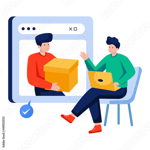 An illustration design of online delivery