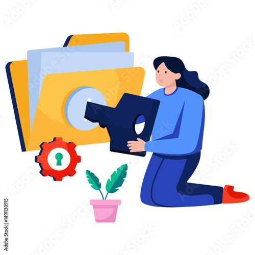 Premium download illustration of folder access