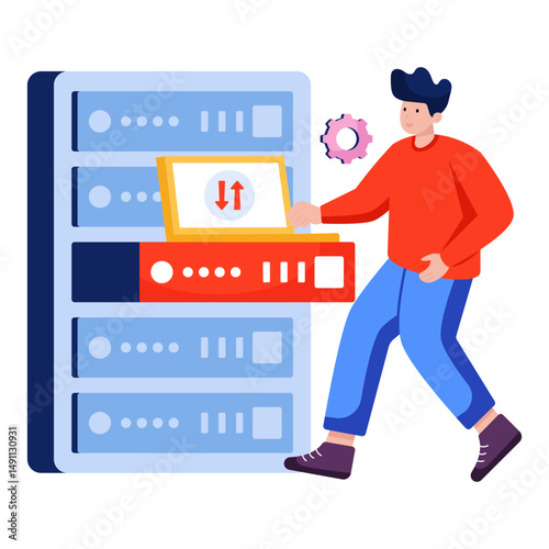 Modern design illustration of server transfer