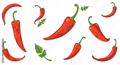 Chili pepper, Red chili, Hot pepper, Spicy chili, Chili icon, Chili vector, Pepper illustration, Jalapeño pepper, Green chili, Fresh chili, Dried chili, Chili clipart, Cartoon chili, Realistic chili, 