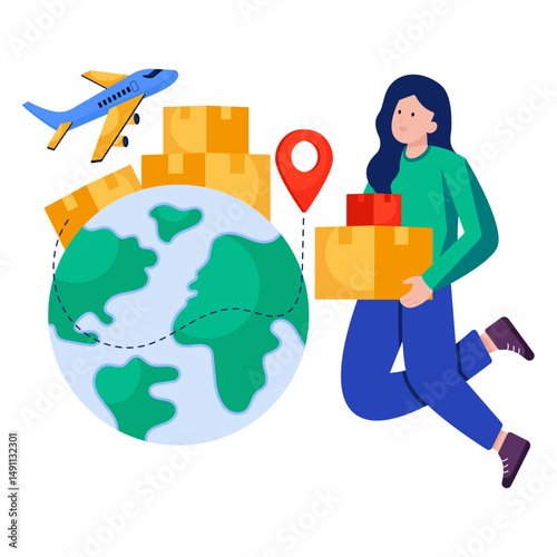 Unique design illustration of air cargo