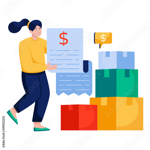 A unique design illustration of logistic invoice