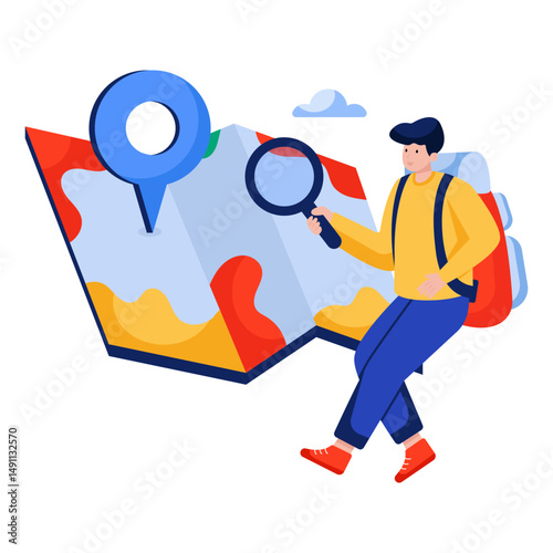 Trendy design illustration of search map