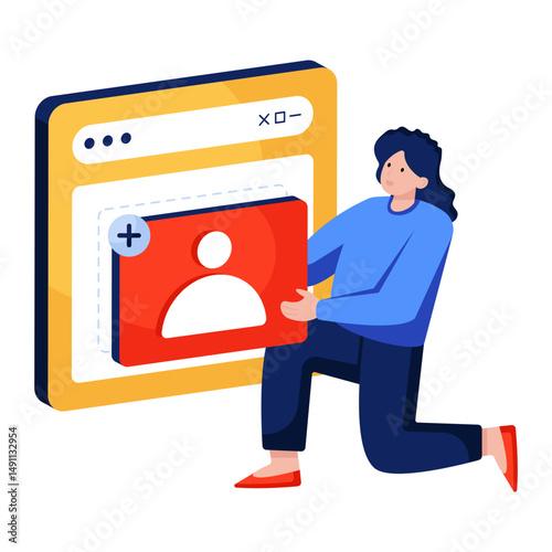 A unique design illustration of add friend