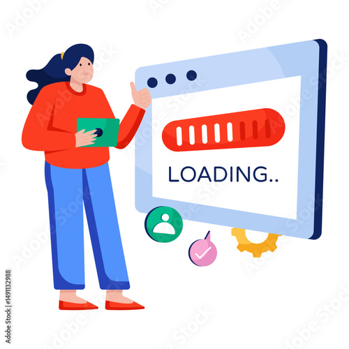 A unique design illustration of web loading