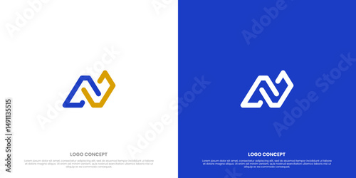 Modern Monogram A and N Combination with Abstract Growth Arrow Minimalist Flat Logo Design. Usable for Branding, Identity, Emblems, and Corporate Symbols. Flat Vector Design Template Element.